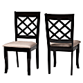 Baxton Studio Verner Dining Chairs, Sand/Dark Brown, Set Of 2 Dining Chairs 1 thumbnail image