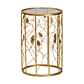 Baxton Studio Modern And Contemporary Leaf Accent Round End Table, 23-1/2" x 15", Brushed Gold 1 thumbnail image