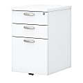 Bush Business Furniture Easy Office 20"D Vertical 3-Drawer Mobile File Cabinet, White, Delivery
