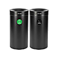 Alpine Industries Stainless Steel Compost Bin And Trash Cans, 27 Gallon, Black, Set Of 2 Cans 1 thumbnail image
