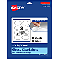 Avery® Glossy Permanent Labels With Sure Feed®, 94056-CGF10, Oval, 2" x 3-1/3", Clear, Pack Of 80 1 thumbnail image