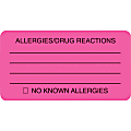 Tabbies® Permanent "Allergy/Drug Reaction" Label Roll, TAB01730, Pink, Roll Of 250 1 thumbnail image
