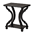 Baxton Studio Cianna Classic Wood End Table, 24”H x 22”W x 15”D, Black