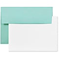 JAM Paper® Stationery Set, 4 3/4" x 6 1/2", Aqua/White, Set Of 25 Cards And Envelopes 1 thumbnail image