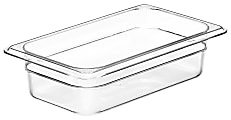 Cambro Camwear GN 1/4 Size 2" Food Pans, 2”H x 6-3/8”W x 10-1/2”D, Clear, Set Of 6 Pans