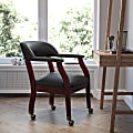 Flash Furniture Luxurious Conference Chair With Casters, Black/Brown