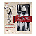 Comet® Reflections™ Heavyweight Plastic Cutlery, Silver, Set Of 75