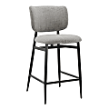 Eurostyle Felipe Fabric Counter Stool With Back, Gray/Black