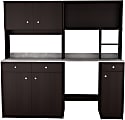 Inval Ambrosia 72”W 2-Piece Breakroom Cabinet, Espresso/Stone 1 thumbnail image
