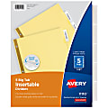 Avery® Big Tab™ Insertable Dividers, Gold Reinforced, Buff/Clear, 8 1/2" x 11", 5-Tab, Pack Of 24
