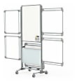 Ghent Nexus 2-Sided Mobile Porcelain Magnetic Dry-Erase Whiteboard Easel With 8 Tablets, 76 1/8" x 32 5/8", Aluminum Frame With Silver Finish