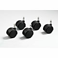 Master Caster Duet Noiseless Chair Mat Casters - 2" Diameter - 110 lb Load Capacity - Nylon - Matte Black - 5 / Set 1 thumbnail image