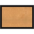Amanti Art Non-Magnetic Cork Bulletin Board, 40" x 28", Natural, Manhattan Black Plastic Frame 1 thumbnail image