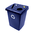 Rubbermaid® Half Glutton® Recycling Station, 35 2/5"H x 23 3/5"W x 36 4/5"D, 46-Gallon Capacity, Blue/White