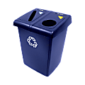 Rubbermaid® Half Glutton® Recycling Station, 35 2/5"H x 23 3/5"W x 36 4/5"D, 46-Gallon Capacity, Blue/White 1 thumbnail image