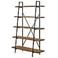 Glamour Home Ailis 72"H 5-Shelf Etagere Bookcase, Brown, GHDSV1212 1 thumbnail image