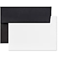 JAM Paper® Stationery Set, 4 3/4" x 6 1/2", 30% Recycled, Black/White, Set Of 25 Cards And Envelopes