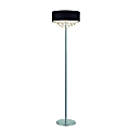 Elegant Designs Romazzino Floor Lamp, 61 1/2"H, Black Shade/Chrome Base
