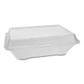 Pactiv Evergreen Foam Hinged Lid Containers, 9-1/4" x 6-1/2" x 2-3/4", White, Carton Of 150 Containers