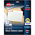 Avery® Return Address Label With Sure Feed® Technology, 8257, Rectangle, 3/4" x 2-1/4", White, Pack Of 600 Labels