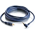 C2G Velocity 12ft Velocity Right Angled Subwoofer Cable - Subwoofer cable - RCA male to RCA male - 12 ft - STP - blue - right-angled connector