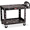 Rubbermaid 4525 HD 2-Shelf Utility Cart Flat Shelf (Med) - 2 Shelf - Push Handle Handle - 500 lb Capacity - 4 Casters - 5" Caster Size - Foam, Resin, Polypropylene - 43.9" Length x 25.9" Width x 33.3" Height - Black