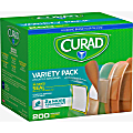 Curad Variety Pack 4-sided Seal Bandages - 200/Box - Assorted - Fabric, Plastic