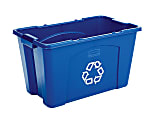 Rubbermaid® Commercial Rectangular Polyethylene Stacking Recycle Bin, 18 Gallons, Blue 1 thumbnail image