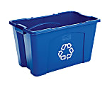 Rubbermaid® Commercial Rectangular Polyethylene Stacking Recycle Bin, 18 Gallons, Blue