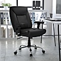 Flash Furniture Hercules Big & Tall Ergonomic LeatherSoft™ Faux Leather Mid-Back Swivel Task Chair With Adjustable Arms, Black