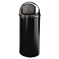 Rubbermaid® Marshal Round Polyethylene Classic Waste Container, 15 Gallons, 36 1/2"H x 15 1/2"W x 15 1/2"D, Black