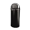 Rubbermaid® Marshal Round Polyethylene Classic Waste Container, 25 Gallons, 42"H x 18"W x 18"D, Black 1 thumbnail image