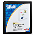 Office Depot® Brand No-Gap Locking Round-Ring View Binder With Stacked Pockets, 1" Rings, 39% Recycled, Black 1 thumbnail image