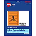 Avery® Print-To-The-Edge Labels With Sure Feed® Technology, 94225-BOP80, Rectangle, 1" x 7", Matte Bright Orange, Pack of 640 1 thumbnail image