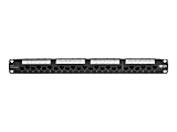 Tripp Lite 24-Port 1U Rack-Mount Cat6a/Cat6/Cat5e 110 Patch Panel with Cable Management Bar, 110 Punchdown, RJ45, TAA - Patch panel - RJ-45 X 24 - black - 1U - 19" - TAA Compliant
