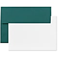 JAM Paper® Stationery Set, 4 3/4" x 6 1/2", Teal/White, Set Of 25 Cards And Envelopes