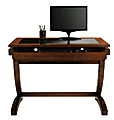 Realspace® Coastal Ridge Writing Desk, Mahogany/Black Glass 1 thumbnail image