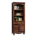 Sauder® Harbor View 72 1/4"H 3-Shelf Contemporary Library With Doors & Drawer, Cherry/Medium Finish, Standard Delivery