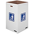 Bankers Box® Waste And Recycling Bins, Extra Large Size, 30" x 18" x 18", 50% Recycled, White/Blue, Pack Of 10 1 thumbnail image