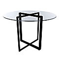 Eurostyle Legend Round Dining Table, 30”H x 36”W x 36”D, Matte Black/Clear