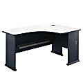 Bush Business Furniture Office Advantage L Bow Desk Right Handed, 60"W x 44"D, Slate/White Spectrum, Standard Delivery