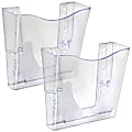 Azar Displays Single Vertical Pocket Wall Mount File Holders, 10”H x 10-1/2”W x 3-3/4”D, Clear, Pack Of 2 Holders 1 thumbnail image