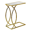 Monarch Specialties Mirror-Top Side Accent Table, Rectangular, Mirror/Gold