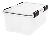 IRIS® Weathertight® Plastic Storage Container, 19 Quarts, 7 7/8" x 11 3/4" x 17 1/2", Clear