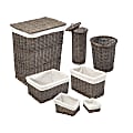 Honey Can Do Split Willow Woven Bathroom Storage Basket Set, 22” x 12”, Gray 1 thumbnail image