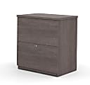 Bestar Universel 28-7/16"W x 19-5/8"D Lateral 2-Drawer File Cabinet, Bark Gray 1 thumbnail image