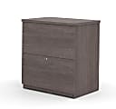 Bestar Universel 28-7/16"W x 19-5/8"D Lateral 2-Drawer File Cabinet, Bark Gray