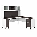 Bush® Furniture Somerset 72"W L-Shaped Desk With Hutch, Storm Gray/White, Standard Delivery 1 thumbnail image