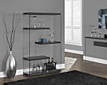 Monarch Specialties Open-Concept 5-Shelf Bookcase, Glossy Gray 1 thumbnail image