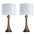 LumiSource Lenuxe Contemporary Table Lamps, 24-1/4”H, Off-White/Golden Bronze, Set Of 2 Lamps 1 thumbnail image